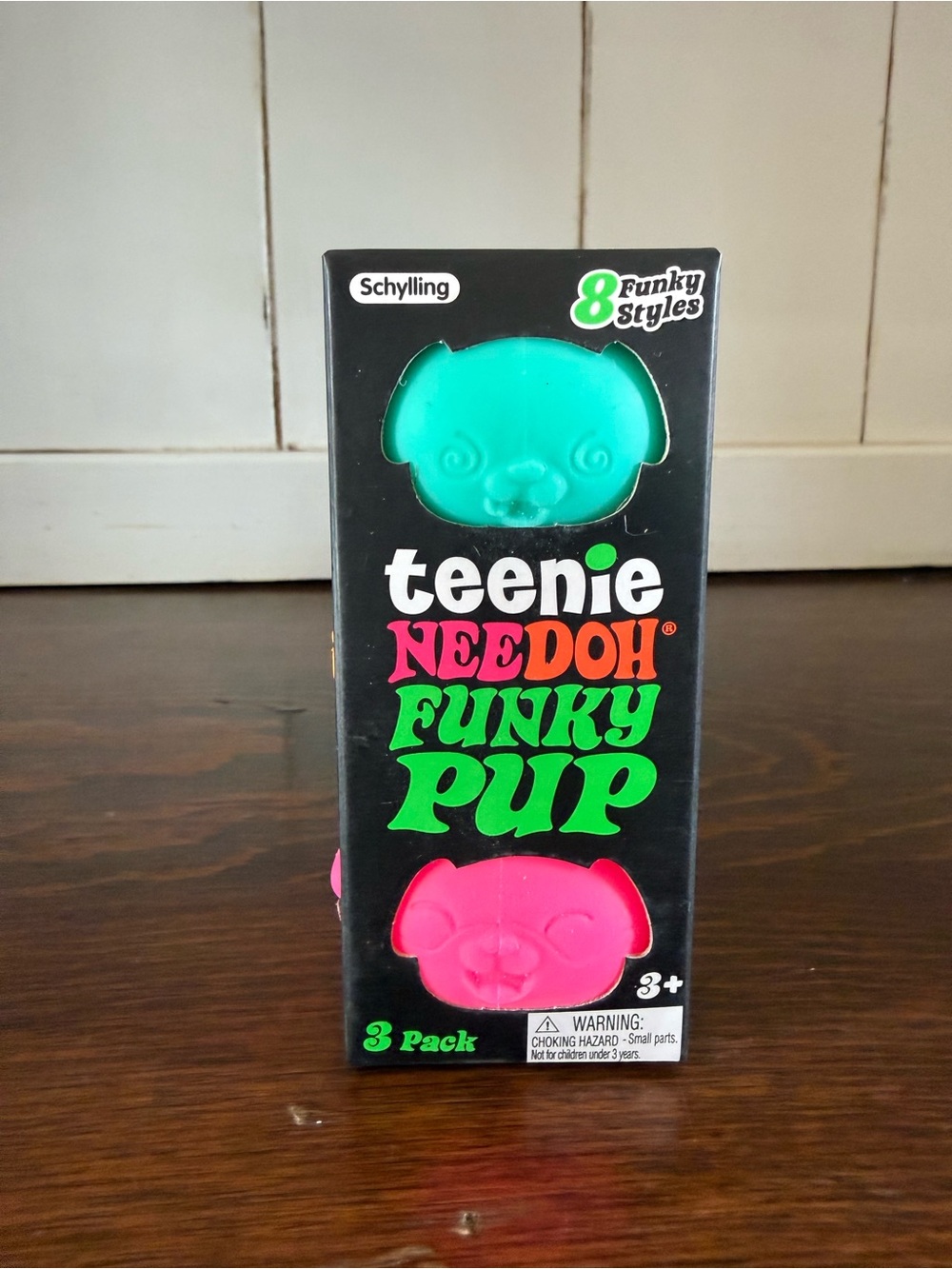 Teenie Needoh Funky Pup 3-Pack - Teal & Pink